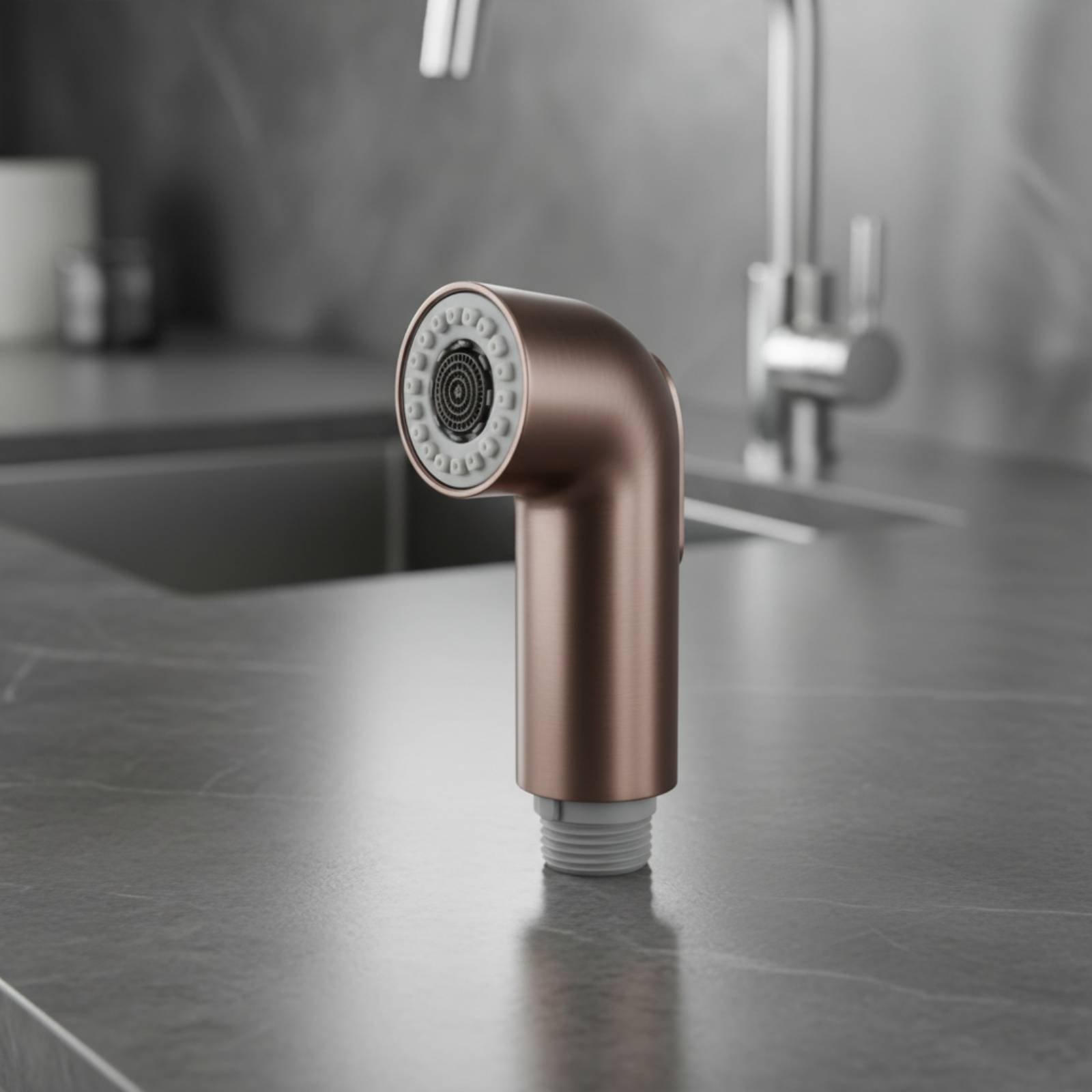 Plumbing - Zweifunktions-Armaturkopf, 2 Funktionen, Spülbeckensprühkopf, Handbrause, Chrom-Finish,
