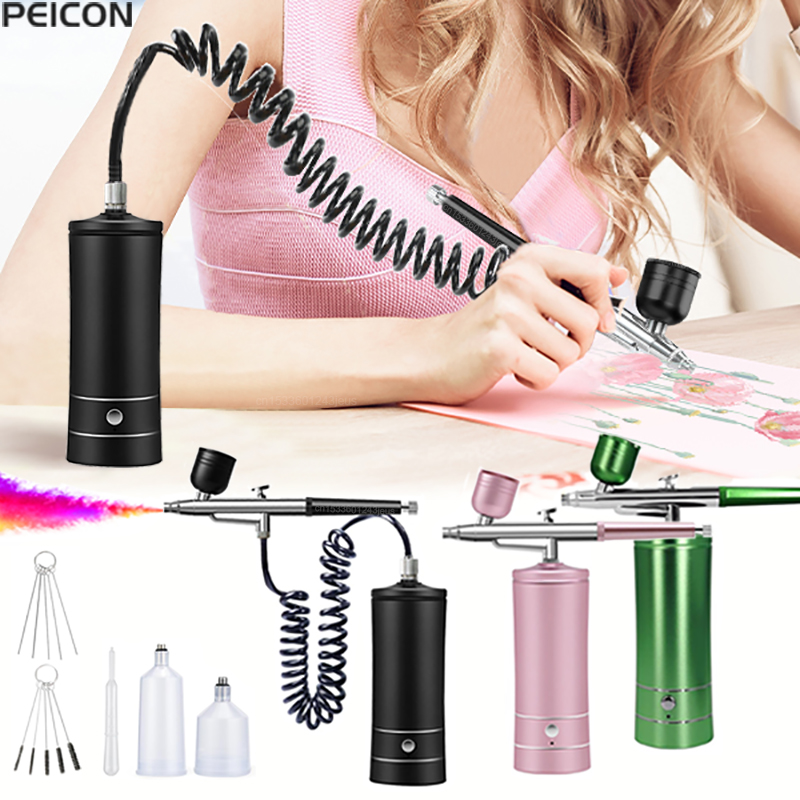 Airbrush Kit With Mini Compressor - Airbrush Malerei Airbrush mit Kompressor Mini-Spritzpistole