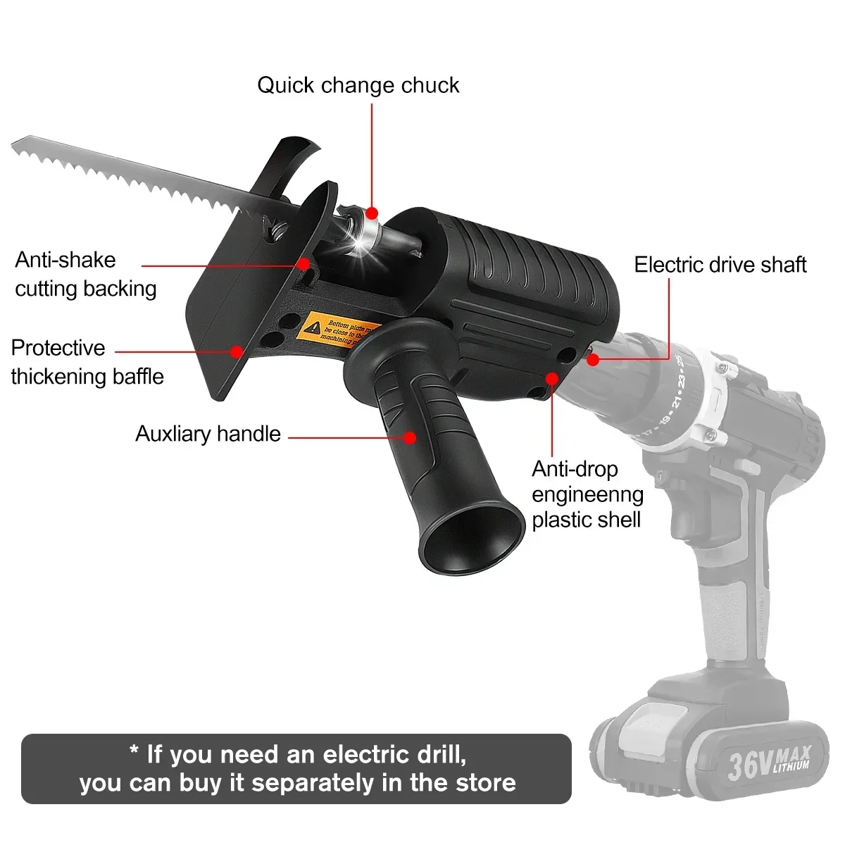 Tragbare Säbelsäge Adapter Ele – Reciprocating Saw Attachment Drill Bewertung und Preis