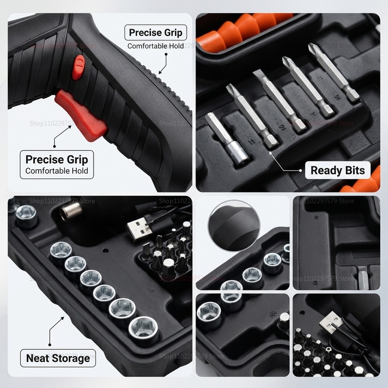 47-teiliges wiederaufladbares  – Electric Screwdriver Rechargeable Usb Bewertung und Preis