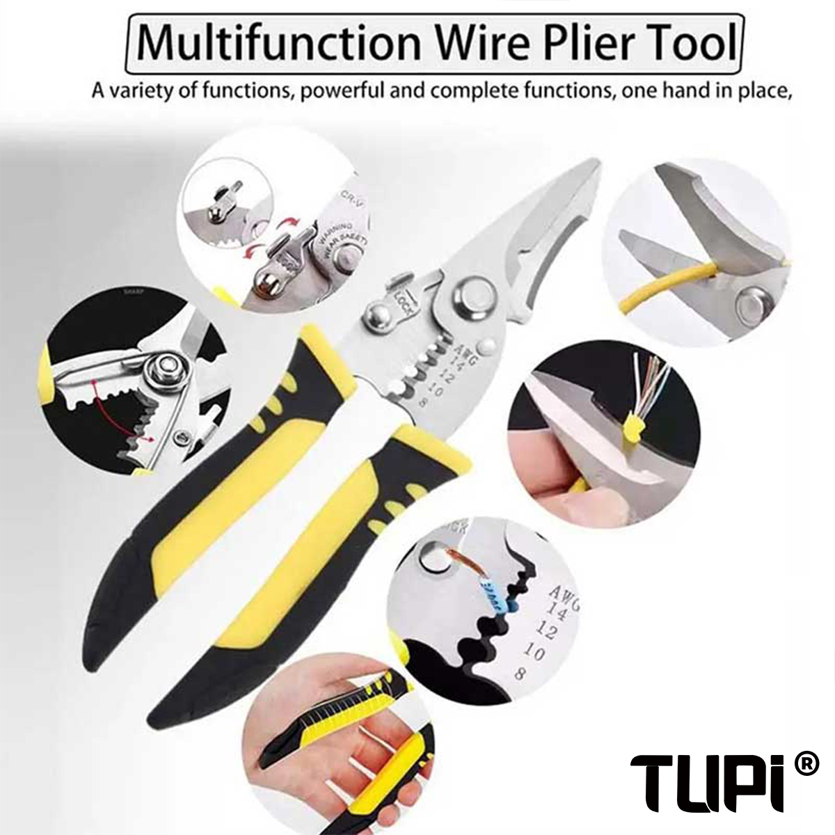 TUPI Pro Elektrikerzange, 3-in – Automatic Wire Stripper Cutter Bewertung und Preis